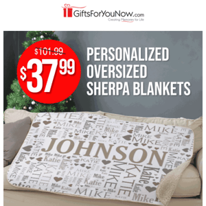 $37.99 Personalized Oversized Sherpa Blankets