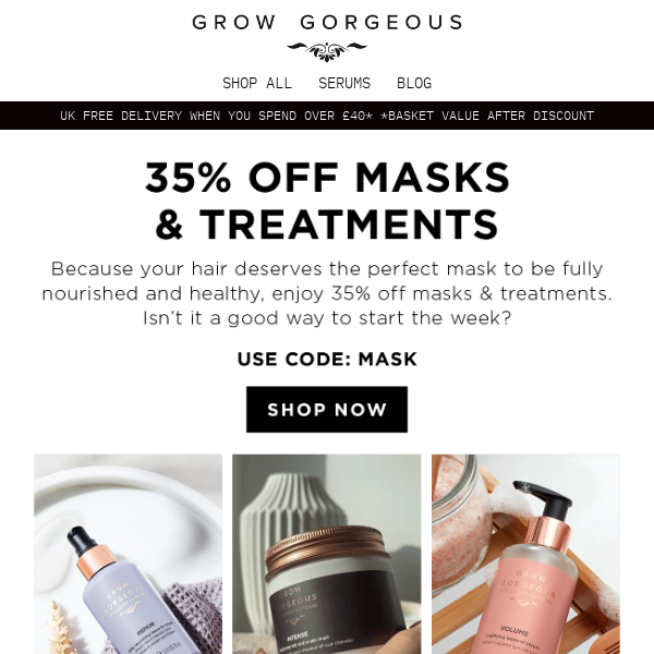 Enjoy 35% off masks & treatments!