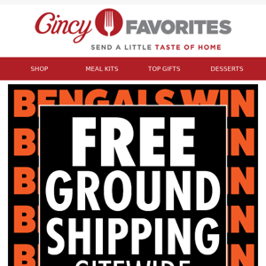 BENGALS WIN = FREE GROUND SHIPPING 🐯