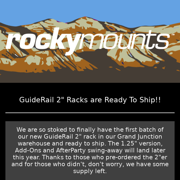 GuideRail 2" Racks are In Stock!