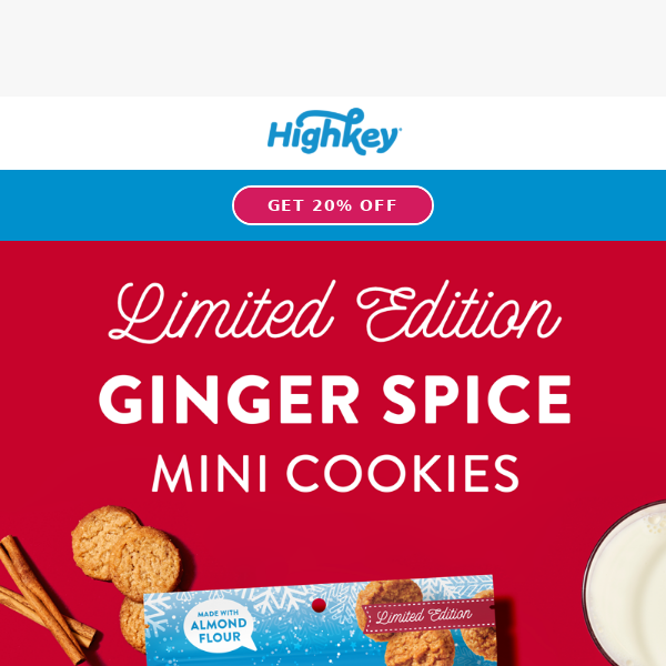 New from Highkey: Ginger Spice Cookies!