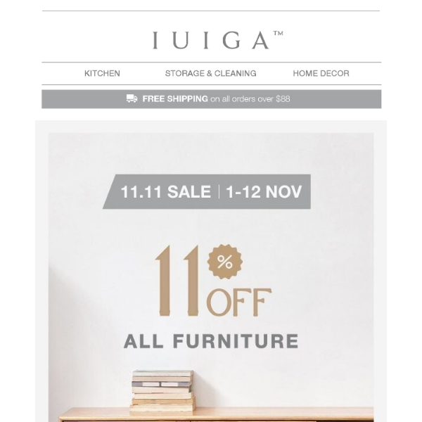 11.11 SALE 🎉 11% Off All Furniture!