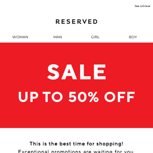 Shopping with discounts up to 50%?