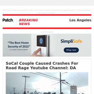 ALERT: SoCal Couple Caused Crashes For Road Rage Youtube Channel: DA – Fri 01:32:56PM