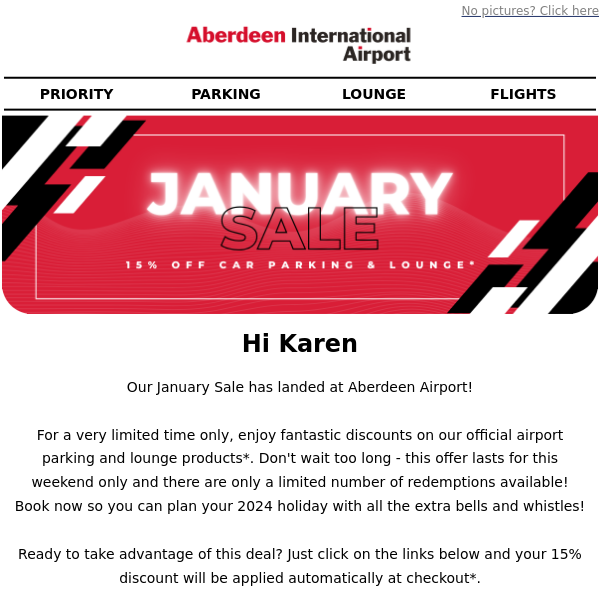 New Year, New Deals: Our January Sale has landed at Aberdeen Airport Aberdeen Airport