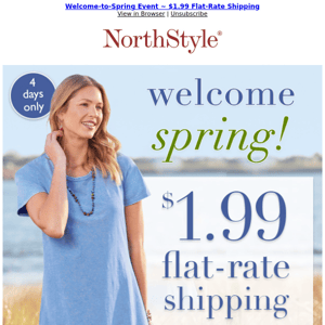 $1.99 Flat-Rate Shipping ~ Springtime Savings on ALL Fashions & Styles ~ Shop Now