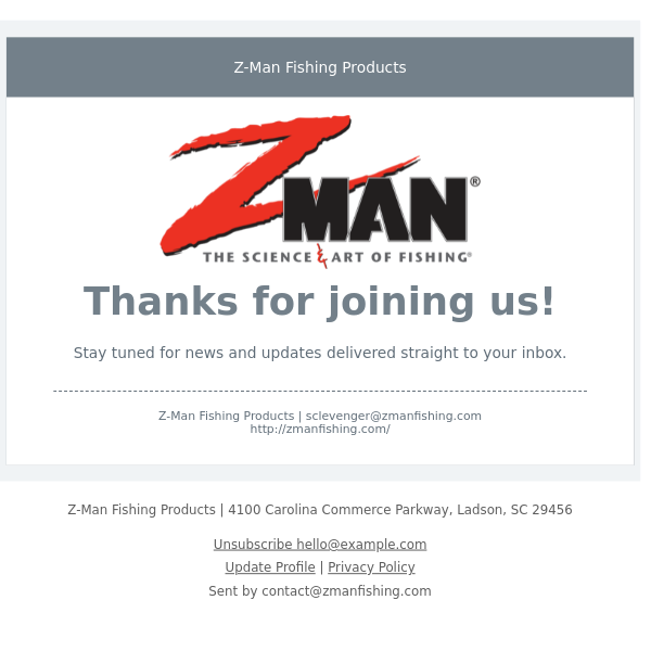 Welcome to Z-Man Fishing Products
