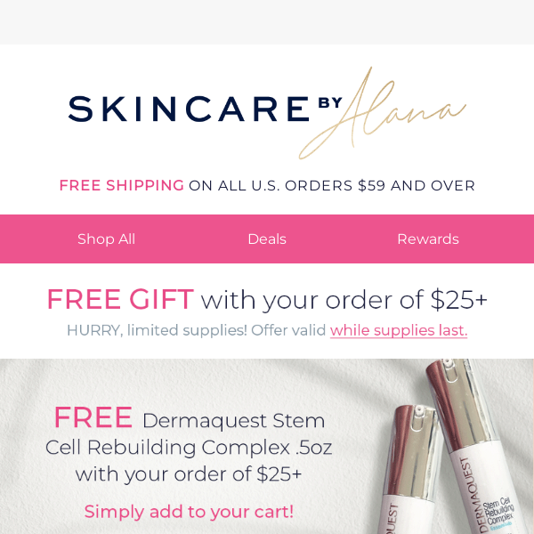 Special Gift Just For You Skincare By Alana.. FREE Dermaquest Stem Cell Rebuilding Complex!