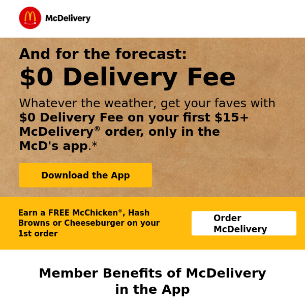 $0 Delivery Fee? Try McDelivery® 🚗