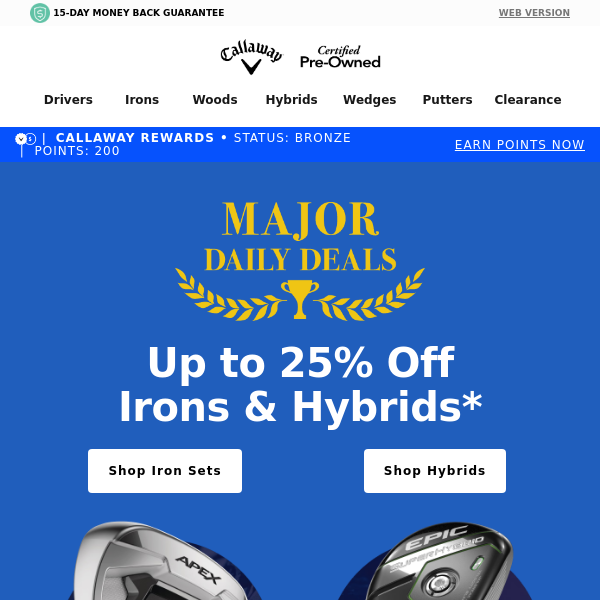 Deal Of The Day: Up to 25% Off Irons & Hybrids
