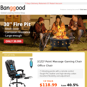 <Home & Appliance Crazy Thursdαy> Massage Gaming Chair 40% OFF, 48L Cooler Humidor $299.99 >