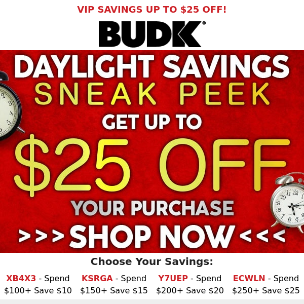 Daylight Savings sale starts now