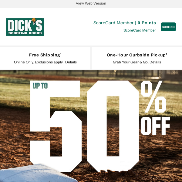 💵 Ready, set, save with up to 50% off... DICK'S Sporting Goods gets you geared up for any type of exercise! 💵