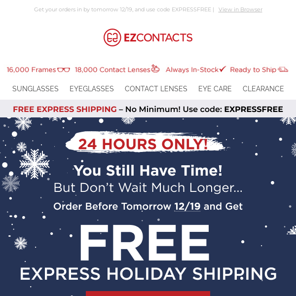 Only 1 More Day! Get FREE Express Holiday Shipping 👉