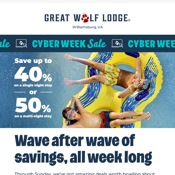 Cyber Week Extravaganza: Up to 50% Off Stays