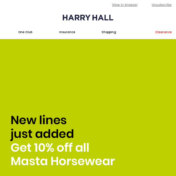New Lines Added - 10% Off all Masta Horsewear
