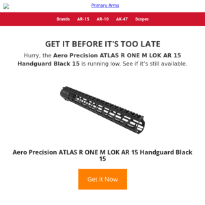 🔥 Running low on Aero Precision ATLAS R ONE M LOK AR 15 Handguard Black 15! 🔥