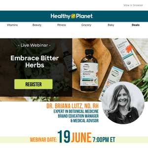 Webinar Registration❗Embrace Bitter Herbs | By Dr. Briana Lutz, ND, RH