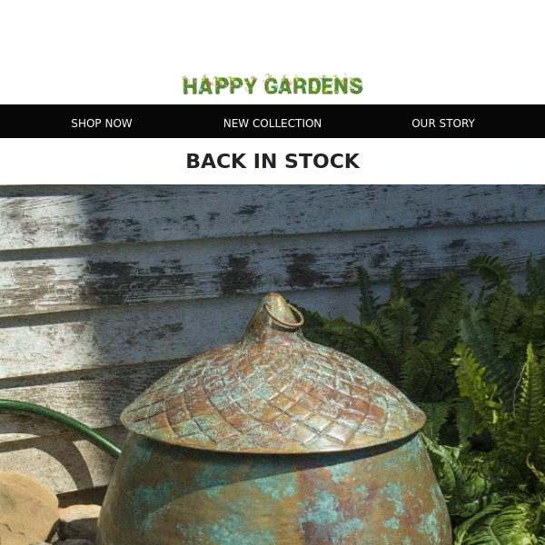 BACK IN STOCK: Acorn Garden Hose Pot