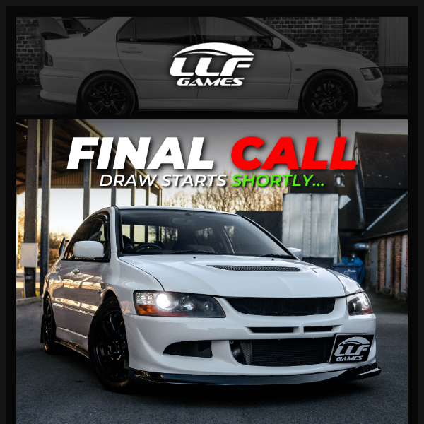 THE TIME IS NOW!! 🚀 Win an immaculate EVO 8 MR at 10pm for Just 39p