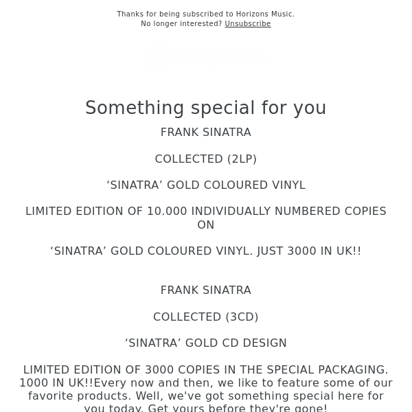 OUT NOW! Frank Sinatra - Collected (2LP Gold)