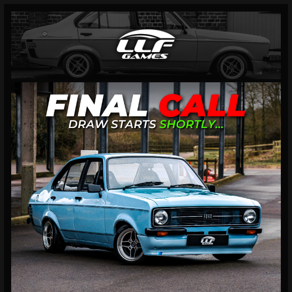 LIMITED TICKETS LEFT ⏰ Our Nordic Blue 190bhp C20XE MK2 Escort or £12K must be WON at 10pm for 29p!
