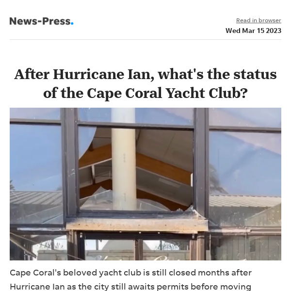 News alert: Why is the Cape Coral Yacht Club still closed? What's opening first?