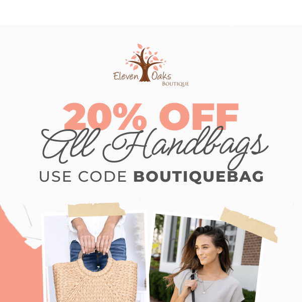 20% off all handbags 👜