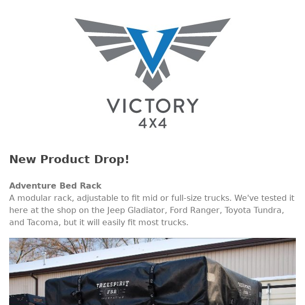 10% off Victory 4x4 + new universal bed rack!