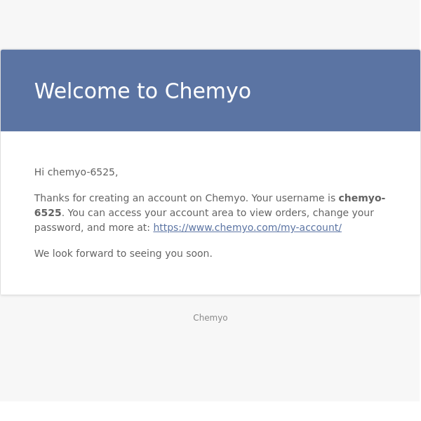 Your Chemyo account has been created!