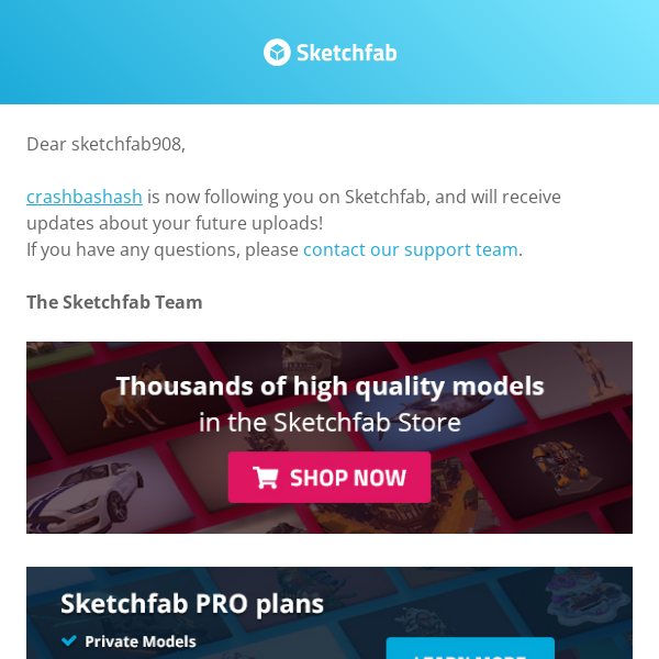 You have a new follower on Sketchfab!