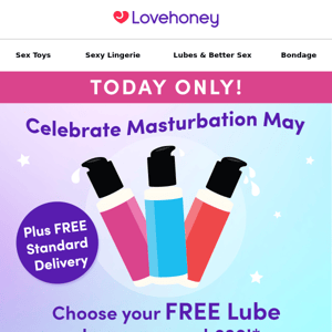 FREE lube + FREE delivery for Masturbation Day! 💦