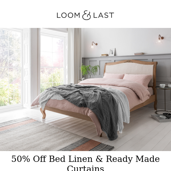 50% off bed linen & ready made curtains ENDS AT MIDNIGHT!