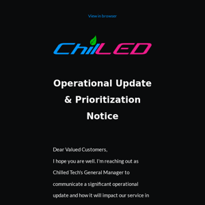 Operational Update & Prioritization