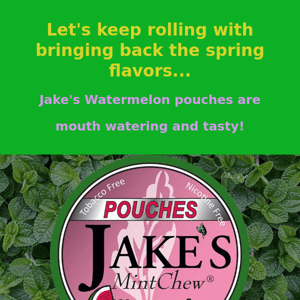 Jake's Watermelon pouches are back for the spring!