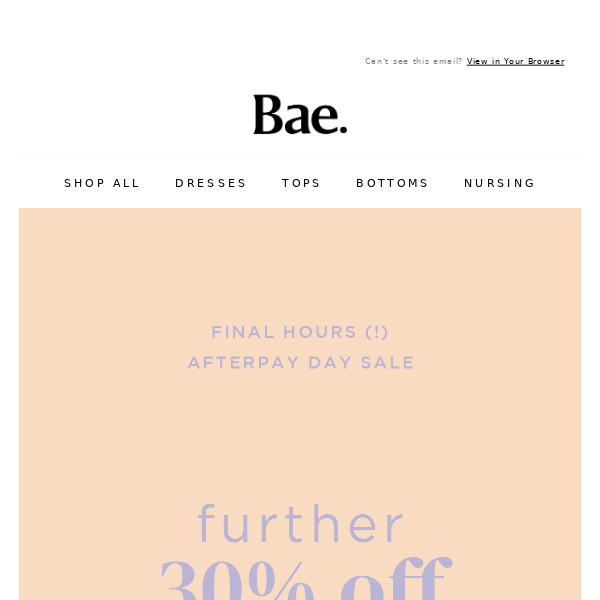 Final Hours! Afterpay Day Sale ⚡