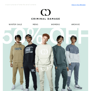 50% OFF TRACKSUITS