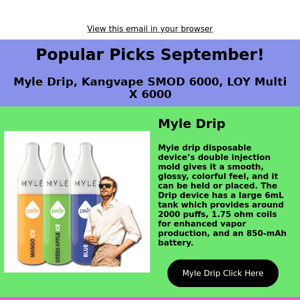 Popular Picks September!