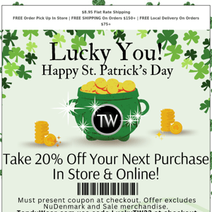 20% Off Continues 🍀