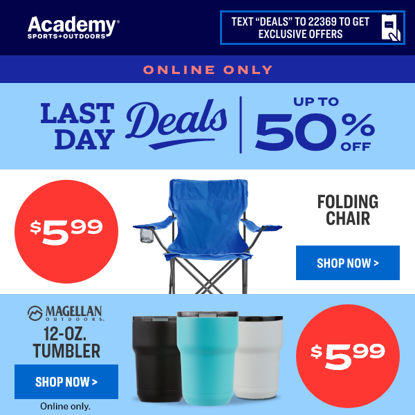 LAST DAY ⏰ Up to 50% OFF Deals Online!