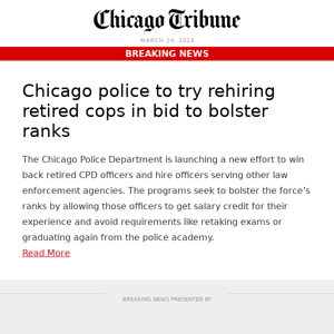 Chicago police to try rehiring retired cops