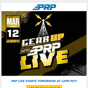 Hey There, Join Us for PRP Live Tomorrow 📆 Only On Instagram at 12pm PST!