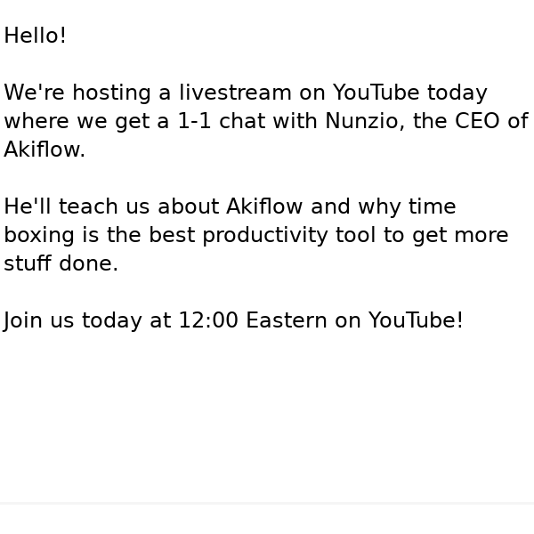 Watch our livestream today with Nunzio the CEO of Akiflow! 🤖
