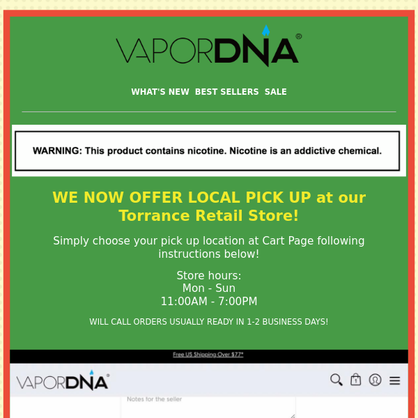 We now offer  LOCAL ORDER PICK UP at our Torrance Retail Store!