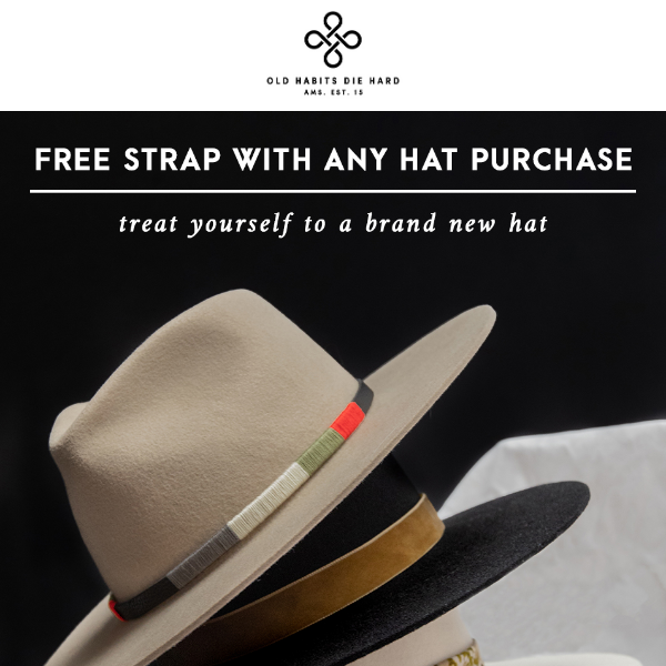 FREE STRAP — Pre-order your favourite hat now