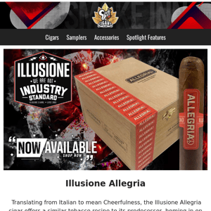 Illusione Allegria & La Gloria Cubana Eighth Street - Now Available at Smoke Inn!