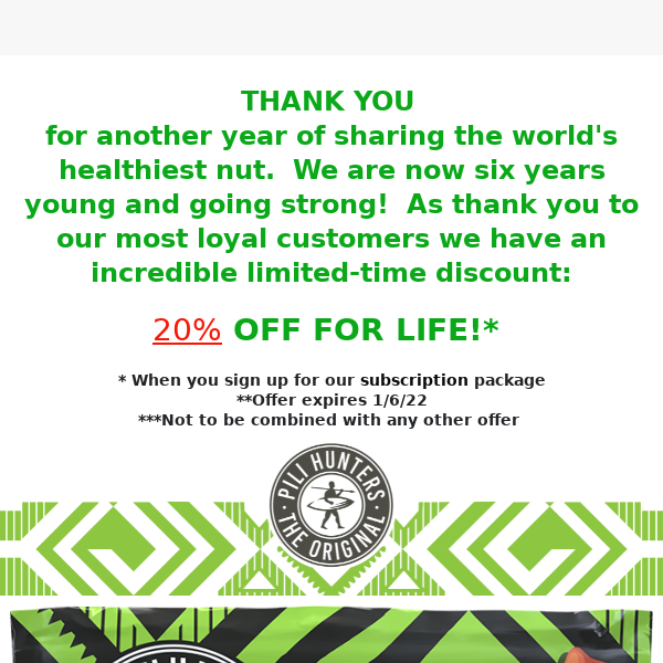 20% off for life!!! Subscribe and Save