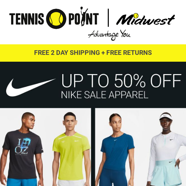 Up to 50% off Nike & adidas Apparel and Shoes! - Tennis Point