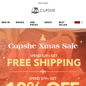 🎅Xmas Sale Is Here! Extra 15% OFF+Free Shipping $29+!