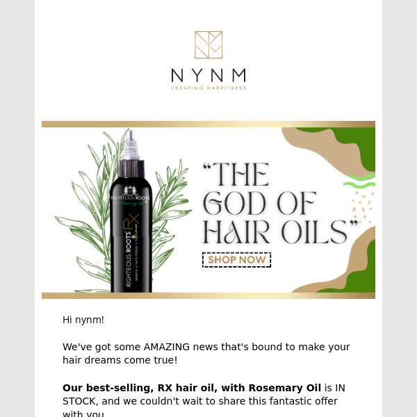 RX, The God of Hair Oils- Exclusive One-Day Offer